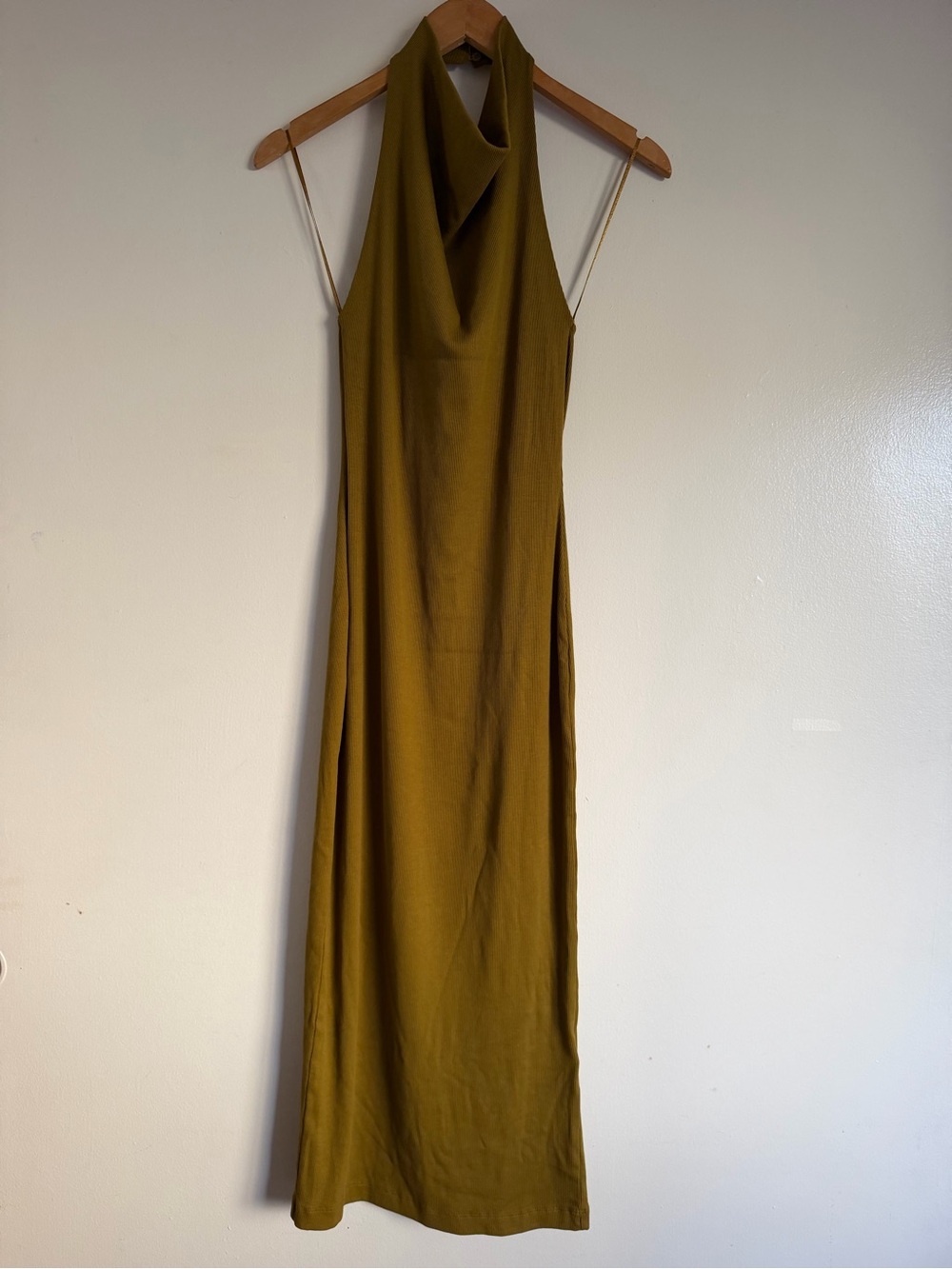 Zara Olive Green Halter Maxi Dress